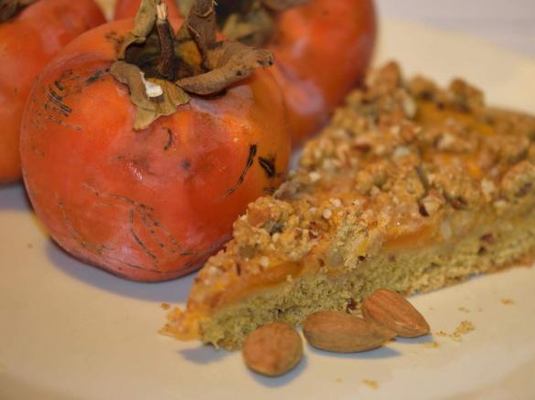 Crostata ai cachi con pasta frolla all'olio EVO