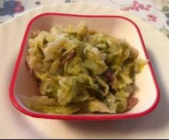 Verza sofegà con pancetta ricetta della tradizione veneto chioggiotta