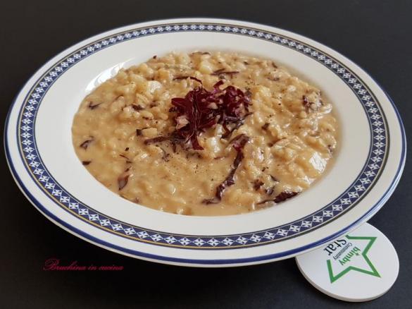 Risotto al radicchio rosso pere e gorgonzola