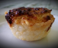 Mini quiche di porri in crosta di riso
