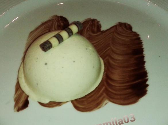 Semisfere alla vaniglia su pennellate al cioccolato  Contest Ristorante