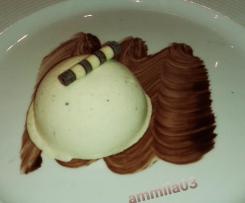 Semisfere alla vaniglia su pennellate al cioccolato  Contest Ristorante