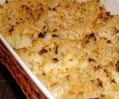 Gratin di fusilli funghi e bacon