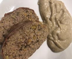 Polpettone con porro e zucca gialla e contorno di purè ai funghi (contest secondi e contorni)