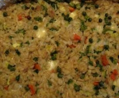 Timballo di grano con verdure e uova