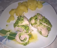 involtini di tacchino con zucchine a varoma con contorno di patate