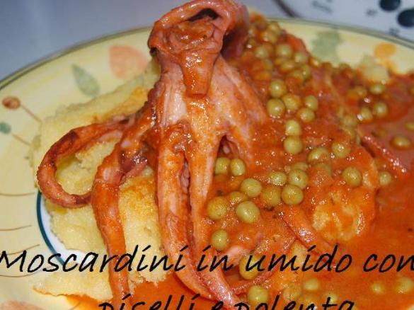 MOSCARDINI IN UMIDO CON PISELLI