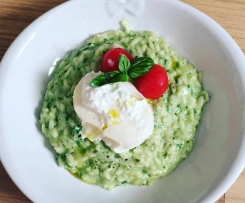 Risotto estivo con pesto al basilico e rucola
