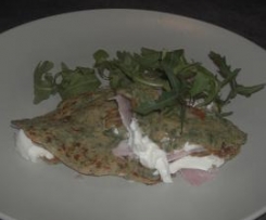 Crespelle alla rucola con crescenza e prosciutto
