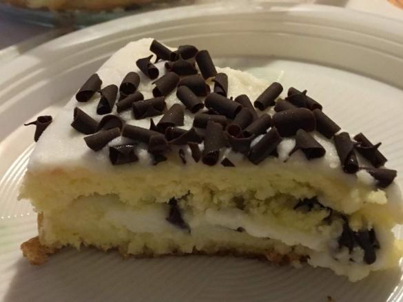 Torta di pan di spagna con yogurt frozen