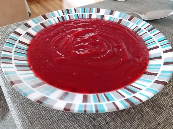 Vellutata di zucca con carota e barbabietola light