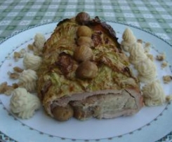 Arrosto di maiale con verza e castagne