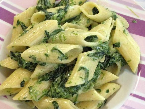 Penne panna e spinaci