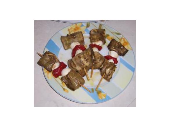 Involtini di melanzane in spiedino