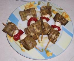 Involtini di melanzane in spiedino