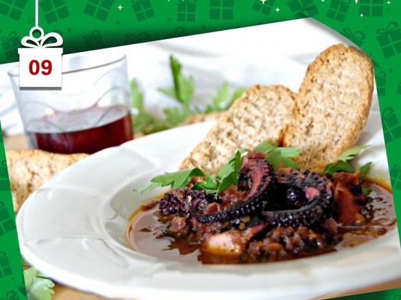 Polpo al vino rosso - in guazzetto - Natale