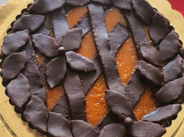 Crostata al cacao con composto di zucca al rum