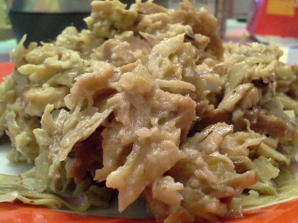straccetti di seitan  ai carciofi