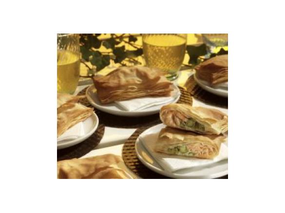 Fagottini croccanti di salmone e asparagi