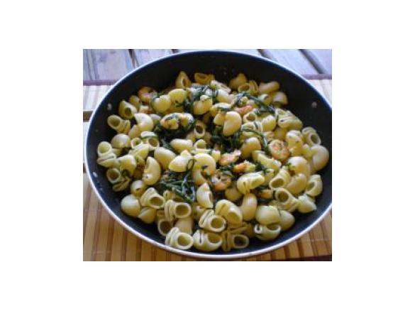 Pasta con asparagi di mare e mazzancolle