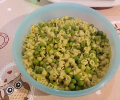Pasta integrale con Piselli (senza grassi)