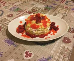 Tortino di crepes di riso con ricotta e salsa di fragole-Contest Crepes