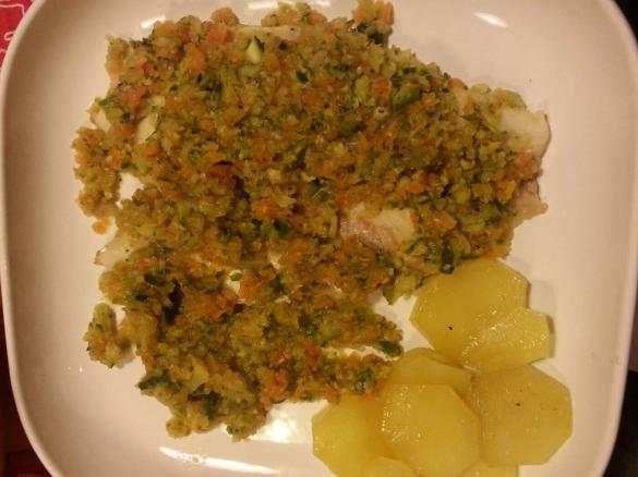 filetto di persico con verdurine primavera