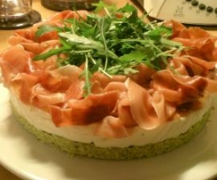 TORTA DI STRACCHINO CON CRUDO E RUCOLA