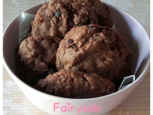 Cookies al Cacao e Mirtilli Rossi