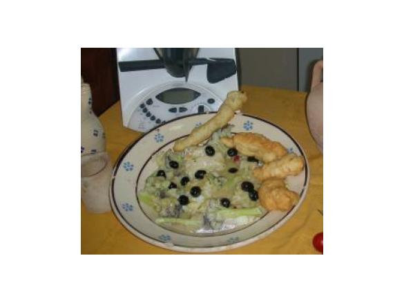 Baccalà con cavolfiore viola e pizze fritte