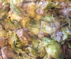 Coppa di maiale con cavolini di Bruxelles 