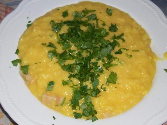 risotto con zafferano pancetta prezzemolo
