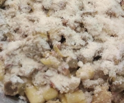 gnocchi di patate al sugo di carciofi e pancette