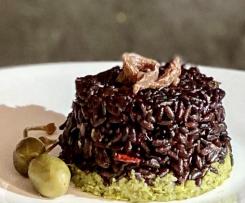 Timballi di riso venere con crema di broccoli ed alici -CONTEST TIMBALLI DI RISO-