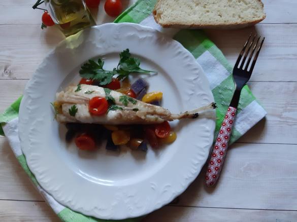 Rana Pescatrice ai 3 Pomodorini e Patate viola al cartoccio (contest secondi di pesce)