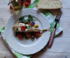 Rana Pescatrice ai 3 Pomodorini e Patate viola al cartoccio (contest secondi di pesce)