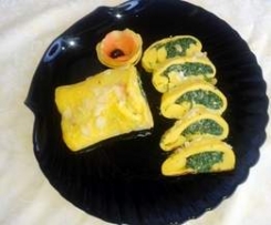 Omelette agli albumi farcita agli spinaci  x buffet