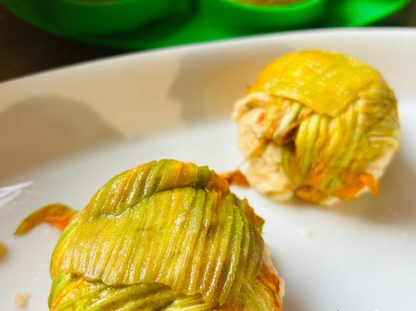 Gattò di patate e fiori di zucca a varoma