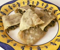 trancetti al vapore di salsiccia e cicoria