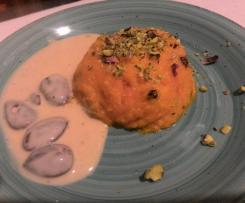 Budino di carote con salsa al cioccolato bianco e mandorle - Contest budino fatto in casa