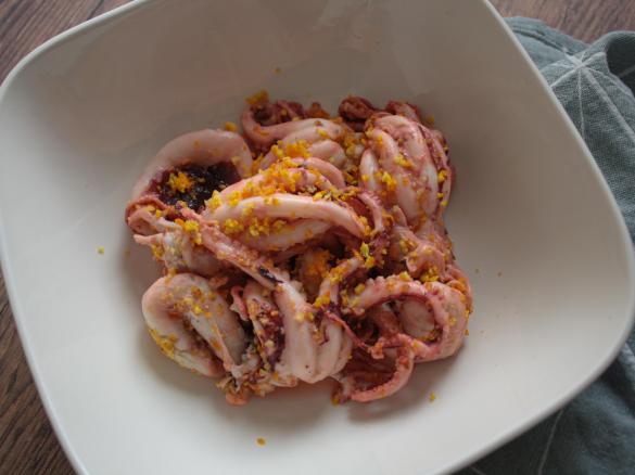 Moscardini agli agrumi sottovuoto