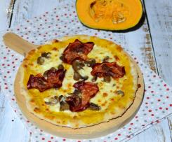 Pizza Bonci con crema di zucca, bresaola e funghi