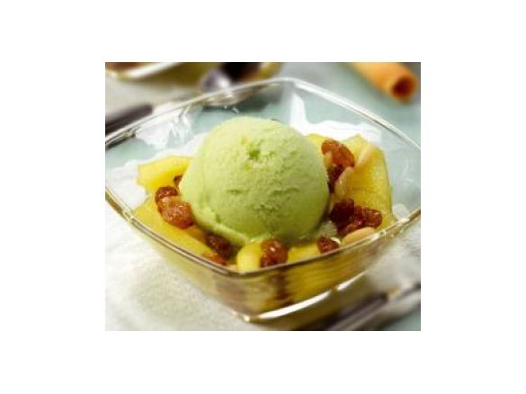 SORBETTO DI MELA VERDE SU COMPOSTA DI MELE GOLDEN
