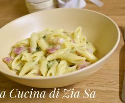 Pasta risottata pancetta e zucchine