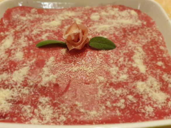 Lasagne "En rose" con rapa rossa, speck e scamorza affumicata - Contest rapa