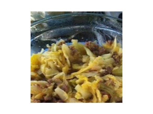 Verza stufata con luganega al finocchietto