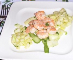 Code di gamberi in insalata