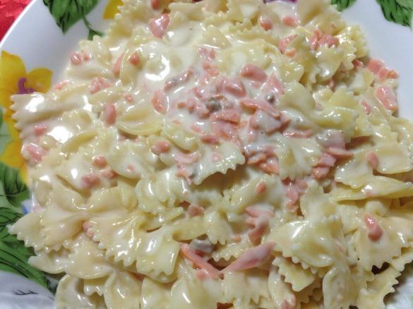 Farfalle salmone,mascarpone e zenzero