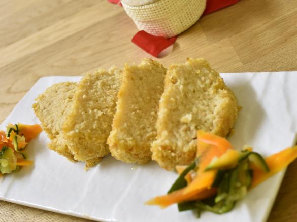 Polpettone di tonno con sfoglie di verdure