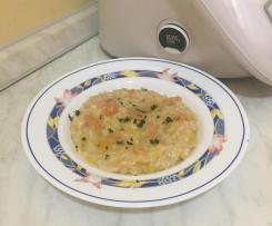 Risotto al salmone con peperoni gialli